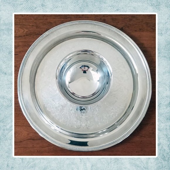 ONIEDA SILVER Hollowware Chip and Dip - Picture 2 of 4